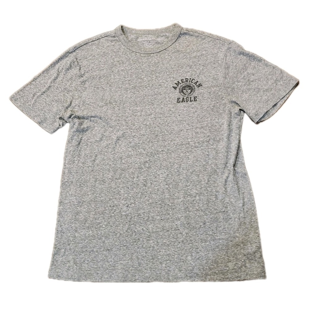 American Eagle Men's T-Shirt, Size Small,‎ Gray, AE Graphic Print, Short Sleeve